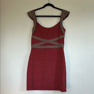 EUC red/gray Free People dress size large